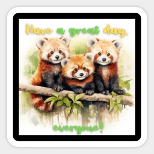 Red pandas smile Sticker